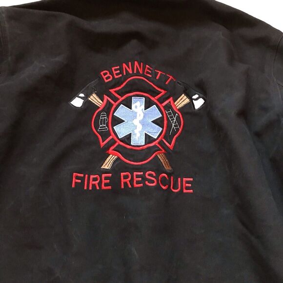 VTG Carhartt Jacket (JR115) -Mens X Large Tall Black Faded Canvas Hooded Work90s - Picture 9 of 11